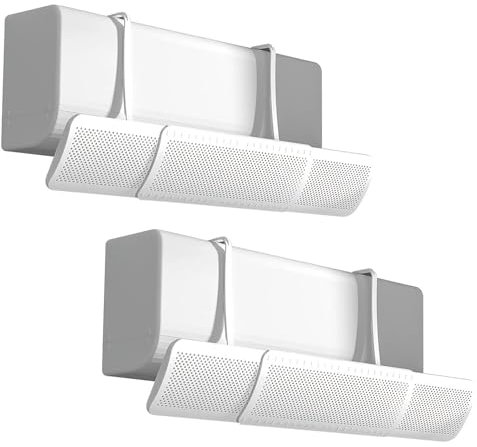 081 Store - 2 PEZZI Deflettore per Condizionatore Universale, Portatile Regolabile Parabrezza Deflettore Aria Condizionata Scudo per Condizionatori da Parete per Casa/Ufficio/Camera/Soggiorno (Bianco)