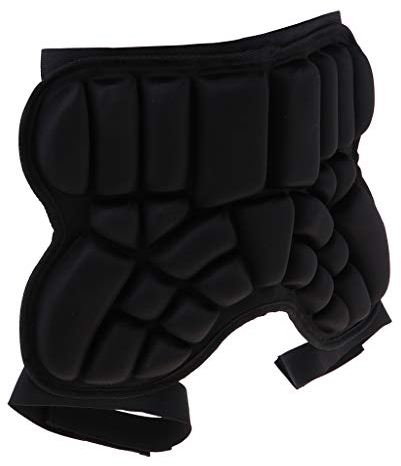 Kinder Protektor Pad Gepolstert Shorts Kurz Schutzhose für Skifahren Snowboard Inline Skating Fahrrad - Schwarz