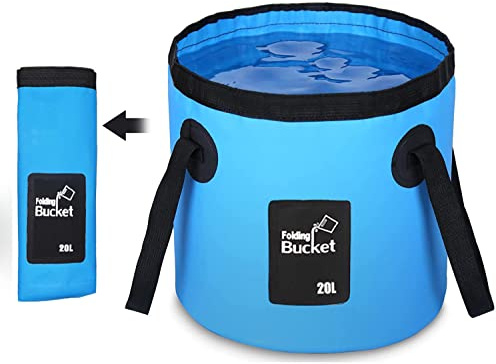 Collapsible Bucket, Esthesia 5 Gallon Portable Folding Water Portable Collapsible Wash Basin Folding Bucket Water Container Fishing Bucket for Travelling Camping Hiking Fishing Gardening