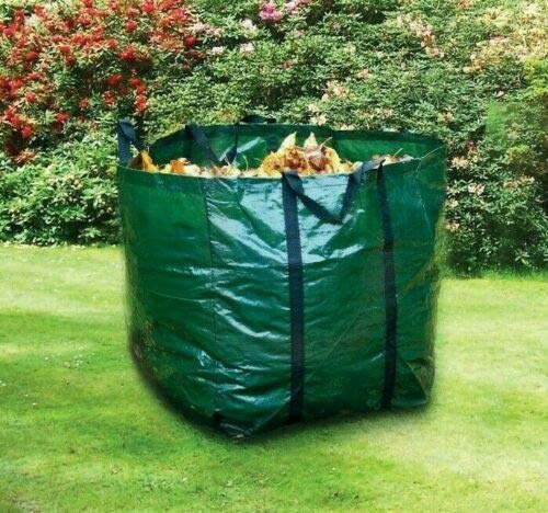 Netagon Green Heavy Duty Collapsible Reusable Outdoor Garden Waste Bag Disposal Bin Carrier | Large Sizes (1 TONNE)