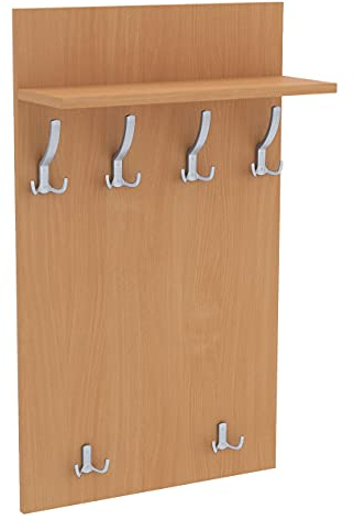 AKKE 120x60 | MAXI Garderobenpaneel Wandgarderobe Garderobe Wandpaneel Kleiderstange ALUMINIUM | BAYERISCHE BUCHE