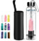 HINATAA Kristall Wasserflasche, Abnehmbare Heilende Natürliche Quarz Wasserflasche 550ml (Rosa)