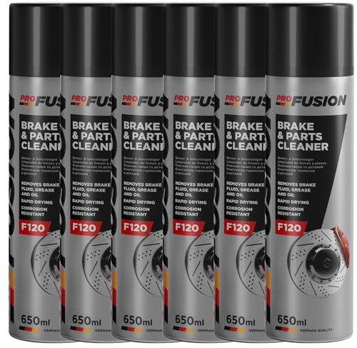ProFusion Limpiador de Frenos y Embrague Pack de 6 - Brake & Parts Cleaner - Ayuda a Eliminar Aceites, Grasas, Alquitrán, Resina y Pegamento - No Daña Articulaciones ni Juntas - 650 ml