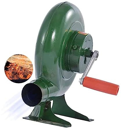JOUFNING Forgeron Manuel Forge Souffleur - Briquets À Charbon BBQ, Camping Activateur pour Barbecue, Ventilateur Manuel, pour Camping/Plein/Randonnée Cuisson Feu ​Soufflet Outils, Vert (Color : 80W)