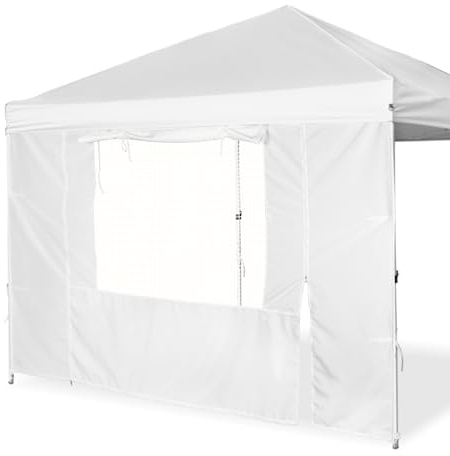 MordenApe - Paneles laterales con puerta y ventana para cenadores de 3 x 3 m con patas rectas, paneles laterales instantáneos para exteriores, solo 1 unidad (blanco)