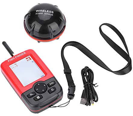 Ekolodssensor Fishfinder, ABS 147 Fot Vattendjupssökare, LCD-skärm Ekolod Fishfinder med Attraktiv Fisklampa, för Ishavsfiske