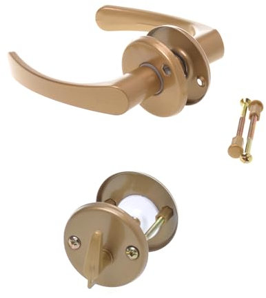 Aqbau® Rosettengarnitur Türgriff Set Türdrücker Drückergarnitur Türbeschlag Türklinke Gold (WC - Badezimmer)