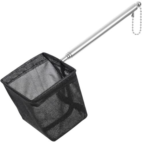 JIEYAO Aquarium Fischnetz mit Ausziehbarem Griff, 6,5 cm Mini Aquarium Kescher Net Fischnetz aus Edelstahl Kleines Feinmaschig Reinigungsnetz für Aquarien kleine Teiche Pools kleinen Fischen Garnelen