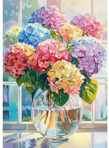 MEIYUDA Kits de arte de pintura de diamantes 5D con flores para adultos, kit de pintura de diamantes, arte de cristal redondo completo, decoración de pared del hogar