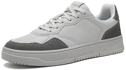 ANALEAF Men's Casual Fashion Trainers Business Lace-Up Shoes Grey