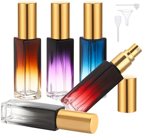 Segbeauty Frasco Perfume Recargable, 5 Piezas 10ml Pulverizador Cristal, Recargable y Portátil, Perfume Atomiser para Fiestas, Regalo, Viajes Accesorios