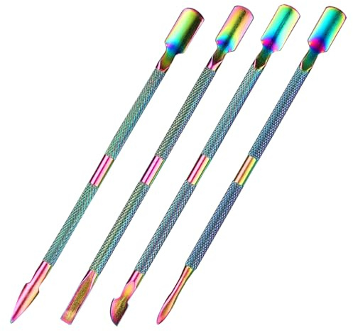 Cuticle Pusher Tool metal Cuticle Remover and Cutter Dual Side nail scraper pusher Manicure Cleaner Cuticle Trimmer for Fingernails and Toenails