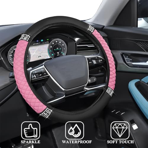 ZKGYUS Coprivolante Auto, Copri Volante per, Coprivolante Elastico, per Auto con Diamantato, Accessori Durevoli da Interno, Accessori Auto Interno per auto camion
