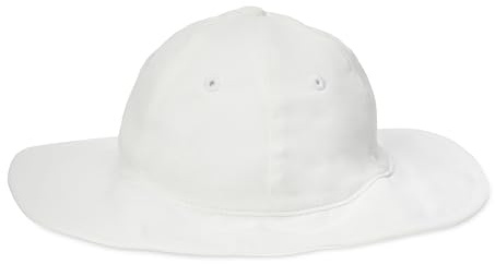 Amazon Essentials Unisex Babies' Adjustable Swim Sun Hat UPF 50, White, Small ( 6-12 Months )