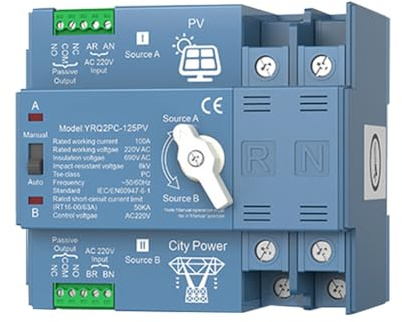 Elqubkan Interruttore di trasferimento automatico a doppia potenza ATS per generatore o energia fotovoltaica A inverter solare di commutazione di energia città, D