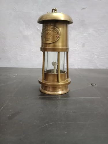Lámpara de latón antiguo para minero náutico marítimo