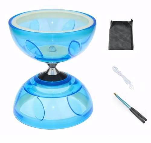 Diabolo Yoyo med leksticksträng och nätväska för barn äldre (blå)