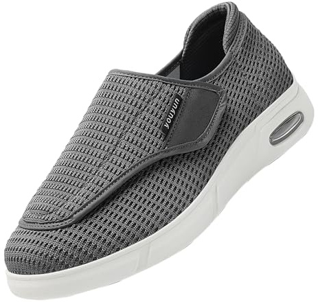 CVFOMBN Chaussures pour Diabétiques Homme & Femme,Chaussures diabétiques extra-larges hommes Pantoufles orthopédiques.grey-40