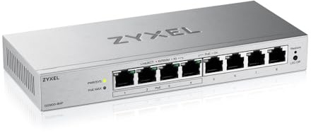 Zyxel Switch PoE 8 Porte | Switch Ethernet Gigabit Web Managed | 4 Porte PoE+ Budget 68W | QoS, Link Aggregation, VLAN, IGMP Snooping | Senza ventola | Desktop [GS1200-8HPv3]