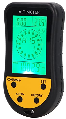KIMISS Sensore Meteorologico Altimetro Digitale - Termometro Barometro Digitale Multifunzionale 8 in 1 per attività