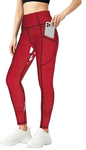 ZXERTG God jul björkträd tryck mode leggings för kvinnor, kompression gymkläder, för fitness och vardagskläder, Svart, XXL