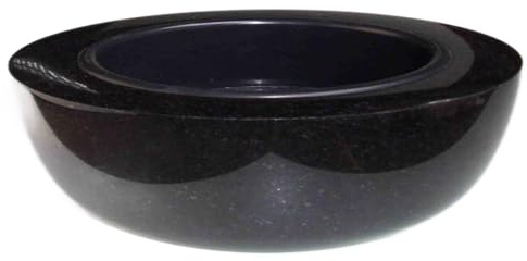 designgrab Modern Grande XXL - Ciotola per tomba, diametro 50 cm, in granito svedese nero