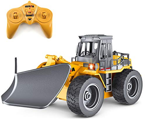 fisca RC Truck Fernsteuerung Schneepflug 6 Kanal 2.4G Legierung Schnee Kehrmaschine Fahrzeug 4WD Traktor Spielzeug mit Lichtern für Kinder