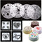 Dancepandas Kuchendekoschablonen 16PCS Kuchen Schablone Blume Herz Geburtstag Dekorieren Schablone Torten Schablonen Tatoo Spray Schablonen, Wiederverwendbar, für Kuchen, Schokolade, Dessert usw