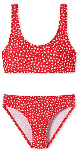 Schiesser Mädchen Bustier Bikini-Set, rot gepunktet, 176