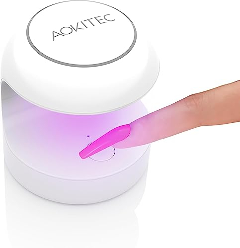 Mini UV LED Nagellampe, Aokitec Schnell-Dry UV Licht Für Nägel Gel Polish Nagelspitzen, Poly Gel Verlängerung Harz, Maniküre UV LED Licht Nageltrockner DIY Nail Art (Weiß)