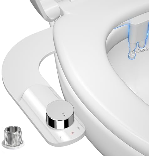 PENDEJATO Bidet-Aufsatz Für Toilette DE - Nicht-elektrisches, Ultradünnes Bidet Mit Selbstreinigender Doppeldüse (Front Und Hinterwäsche) - Bidet-WC-Sitzaufsatz Mit Wasserdruckeinstellung (Verchromt)