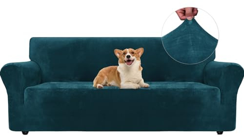Ystyle Stretchigt Sofföverdrag med armstöd 3-Sits, Elastiskt Pet Soff Cover Töjbart överdrag, Avtagbar Halkskydd Fåtöljöverdrag Möbel Maskintvättbar, Sofföverkast För Soffa Fåtölj, Mörkgrön