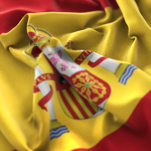 Drapeau National 60 x 90 cm - Drapeau Polyester avec Passant Pour La Tige Résistant aux Intempéries Couleur vive et Convient pour une utilisation intérieure et extérieure European Flag (Espagne)