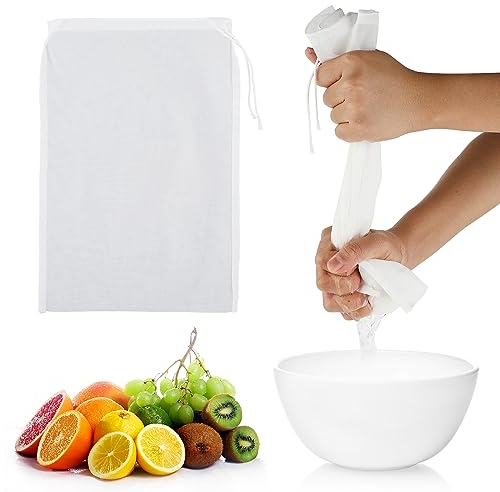 WLLHYF Lot de 4 sacs à lait de noix en nylon de 45,7 x 30,5 cm en tissu à mailles fines réutilisables pour filtrer le jus, le café, le yaourt, le thé (nylon, 45,7 x 30,5 cm)