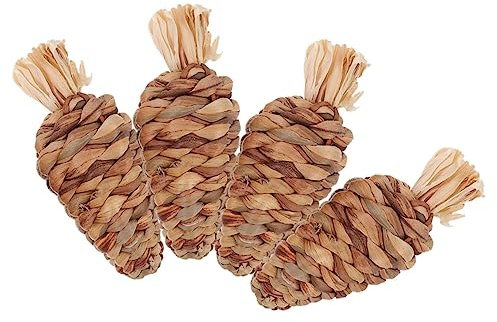 Ipetboom 4pezzi Giocattoli Da Masticare Per Conigli e Porcellini d Accessori Per Pulizia Dei Denti Per Criceti e Animali Domestici Piccoli