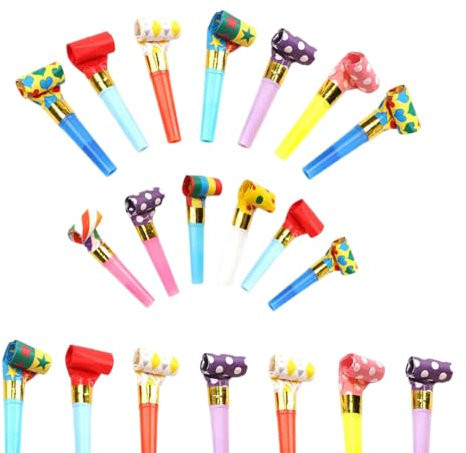 20 Stück Tröte Kindergeburtstag, Partytröten, Tröten für Kinderspielzeug, rachmacher, Partyspass Scherzartikel Party Tröte Tröten Zubehör Spaß, Farbig Gemischt, Lustige Spielzeuge Für Neujahr