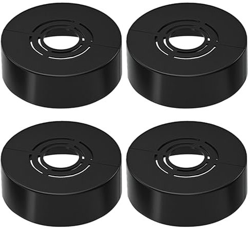 IUSOT Set of 4 Rosette Shower Fittings, 3 Sizes in 1 (Black, 70 x 30 mm), Heating Pipe Rosette Cover, Cover for Radiator Pipes, Taps and Shower Accessories