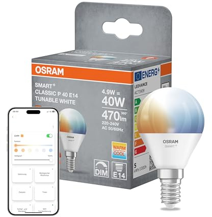 OSRAM Lampada LED SMART+ P40 4W E14 Miniball Tunable White