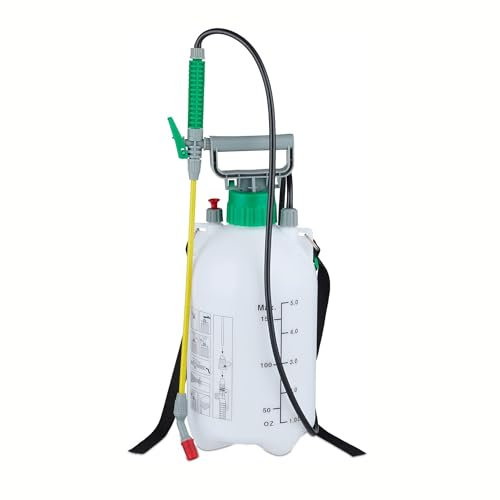 Vencier 5L Garden Pressure Sprayer – Multi-Purpose Pump Action Spray Bottle for Weed Killer, Fertilizer, Pesticides & Water – Adjustable Nozzle, Safety Valve & Shoulder Strap – Ideal for Lawn, Plants