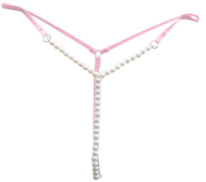 String Femme Sexy String Séduisant avec Perles et Dos en T Taille Basse Slip Broderie Sous-vêtements Micro Sous-Vêtements Chaînes Lingerie Sexy Saint-Valentin Lingerie Passionnée