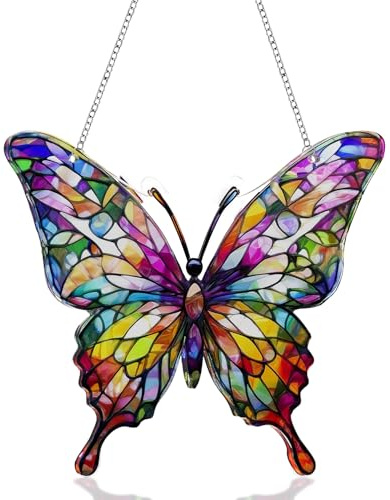 Cossaot Atrapasoles Mariposa Acrílica, Colorido Acrylic Suncatcher, Colgantes Suncatcher, Atrapasoles para Ventanas, Decoración Colgante para Sala de Estar, Dormitorio, Decoración Interior de