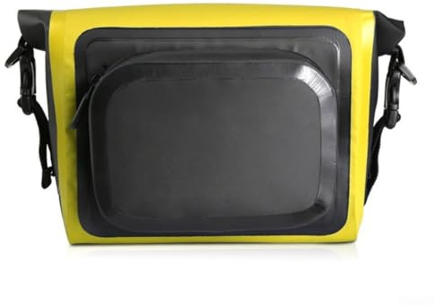 Bolsa frontal impermeable para bicicleta, diseño multiusos para senderismo y ciclismo, gran capacidad y correa ajustable para mayor comodidad (amarillo)