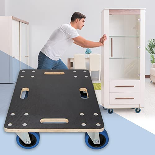 ECD Germany Rodillo Transporte de Muebles 40x60cm Carga hasta 800kg Tabla Roller de Serigrafía/Ruedas de PP Monopatín con 4X Rueda Placa Carretilla Platforma para Mundanzas y Translado de Maquinaria