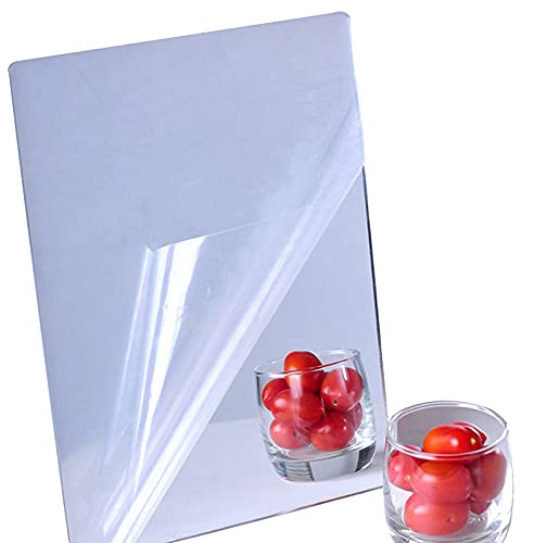 iCAGY Självhäftande spegelark i akryl för vägg, plast, icke-glas, klibbiga barnsäkerhetsspegelplattor för vägg, rektangel, 20 x 25 cm, 1 st