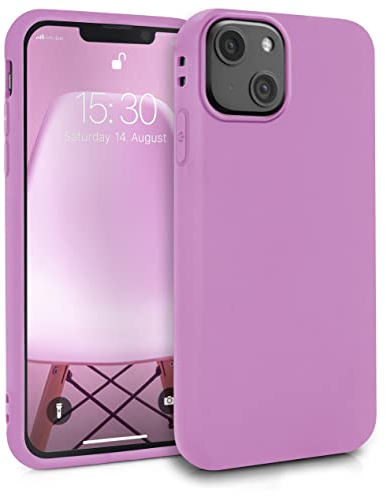MyGadget Hülle kompatibel mit iPhone 13 - robuste Handyhülle TPU Case Slim Silikonhülle - Back Cover Kratzfest Schutzhülle matt Rosa Lila