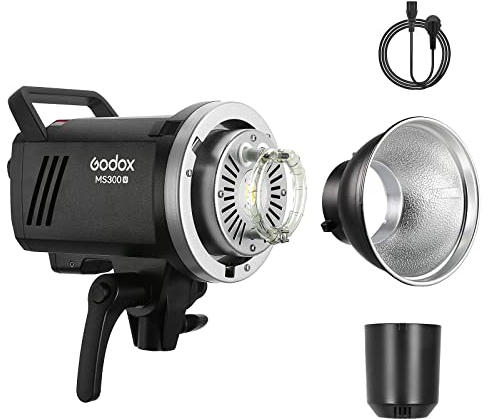 Godox MS300-V Kompakter 300W Studioblitz, Aufgerüstet Einstelllampe, 2.4G Wireless X System GN58 5600K Monolight mit Bowens Mount, 0,1-1,3 s Recyclingzeit