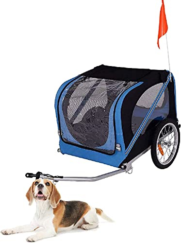 fahrrad anhänger 2-in-1-Haustier-Kinderwagen, Hundefahrradanhänger Mit Netzfenster, Traglast 40 Kg, For Kleine Und Mittelgroße Hunde, Oxford-Stoff, Lässt Sich In Einen Kinderwagen Oder Jogger Umwandel