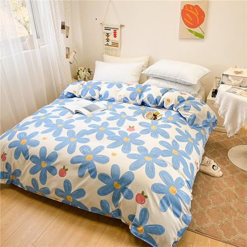 Odot Fundas de Edredón Cama 90/135/150, Funda de Nórdico Microfibra Transpirable Suave Funda para Edredón Ropa de Cama para Cama Individual y Matrimonio (Flores Azules B,220x240cm)