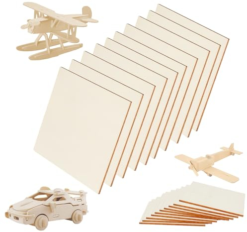 10PCS Contreplaqué,Feuilles de Contreplaqué Balsa,Plaque de Bois,Feuilles de Bois,Feuilles Bois Balsa,Lumière Carrée de Contreplaqué,Planche Bois Minces,pour Gravure,Découpe Laser,Modèles de Bricolage