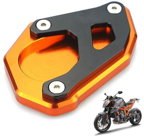 DFFMQSJ Kompatibel med KTM 1290 1050 1190 ADV motorcykelställ fotsidostativ förlängningsdyna, aluminiumlegering motorcykelställ fotplatta förstorande stödplatta tillbehör
